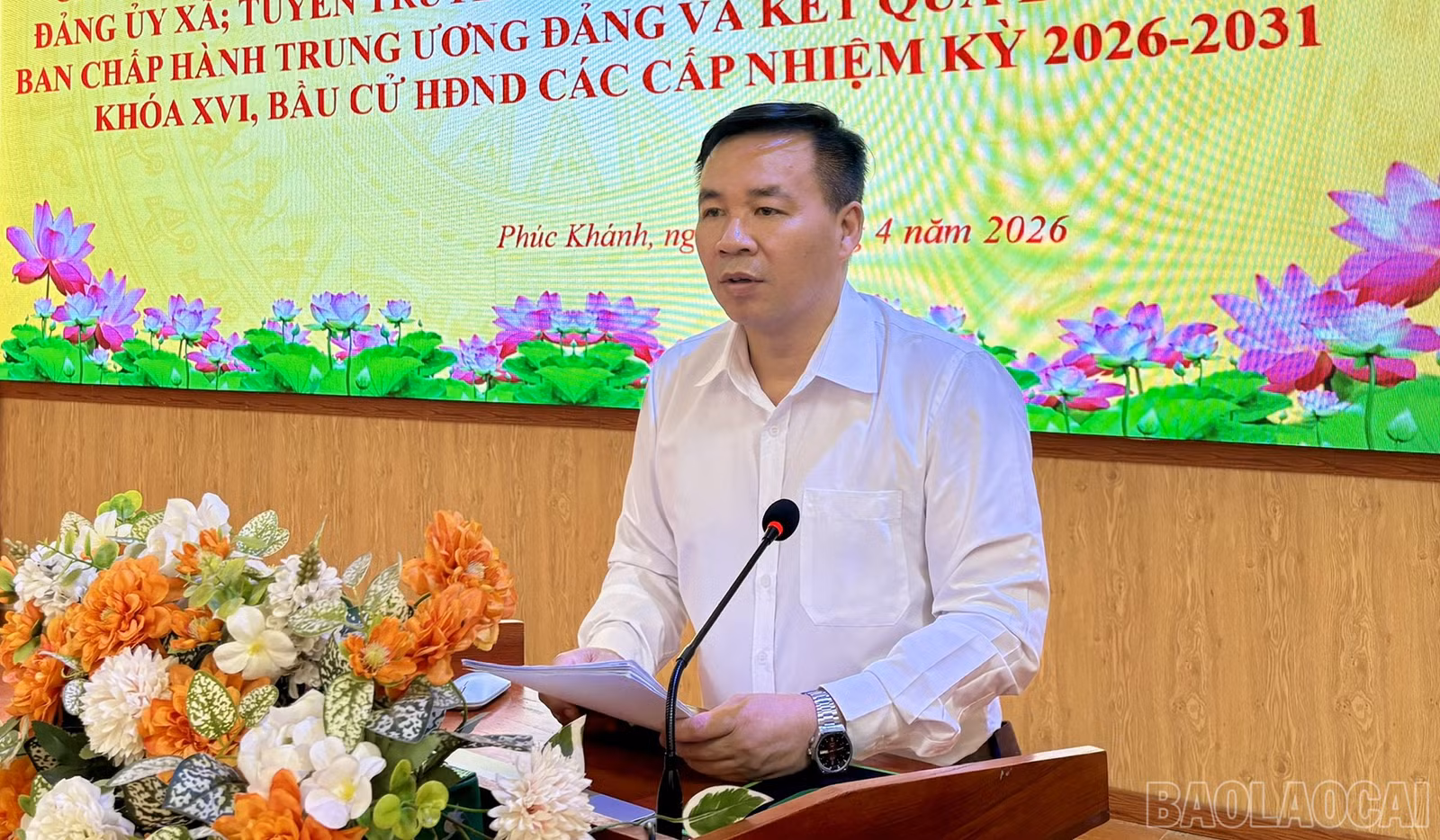 Phó Bí thư Thường trực Đảng ủy Phạm Anh Tuấn quán triệt, triển khai thực hiện các văn bản mới của Bộ Chính trị, Ban Bí thư, Tỉnh ủy, Đảng ủy xã.