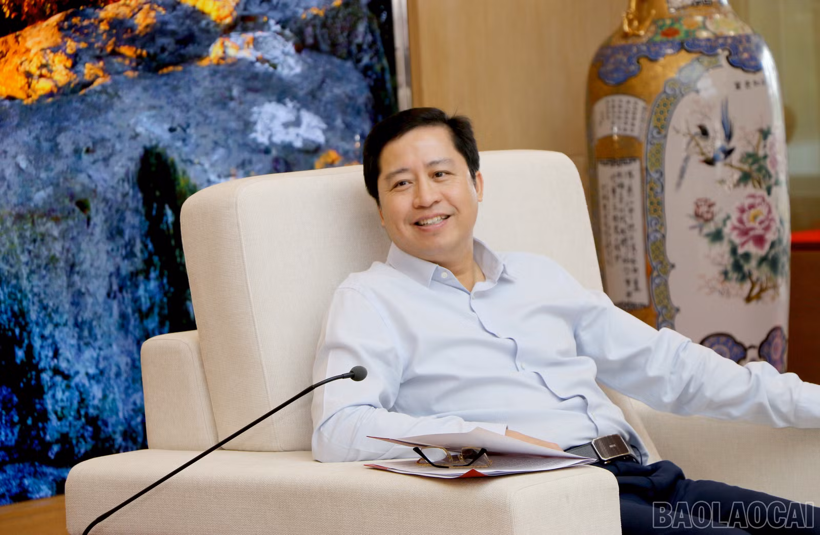 Bí thư Tỉnh ủy Dương Quốc Huy phát biểu tại buổi tiếp.