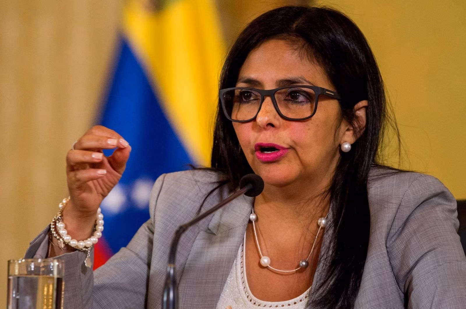 Tổng thống lâm thời Venezuela Delcy Rodríguez.