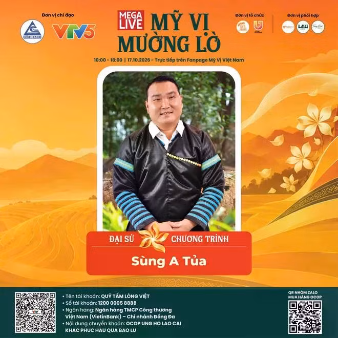 Diễn viên Việt Anh và anh Sùng A Tủa là những đại sứ truyền thông của chương trình.