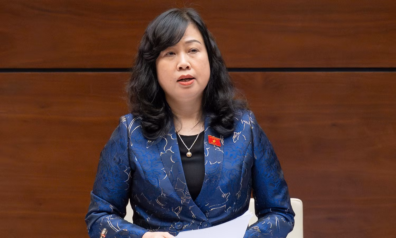 Bộ trưởng Bộ Y tế Đào Hồng Lan. (Ảnh: Media Quốc hội)