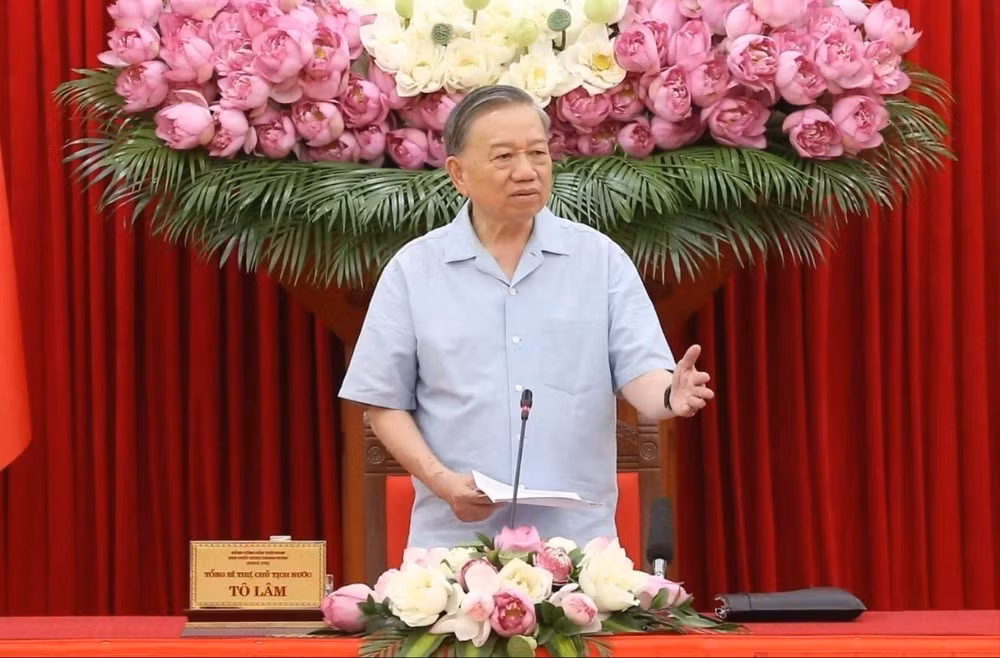 Tổng Bí thư, Chủ tịch nước Tô Lâm tại buổi làm việc.