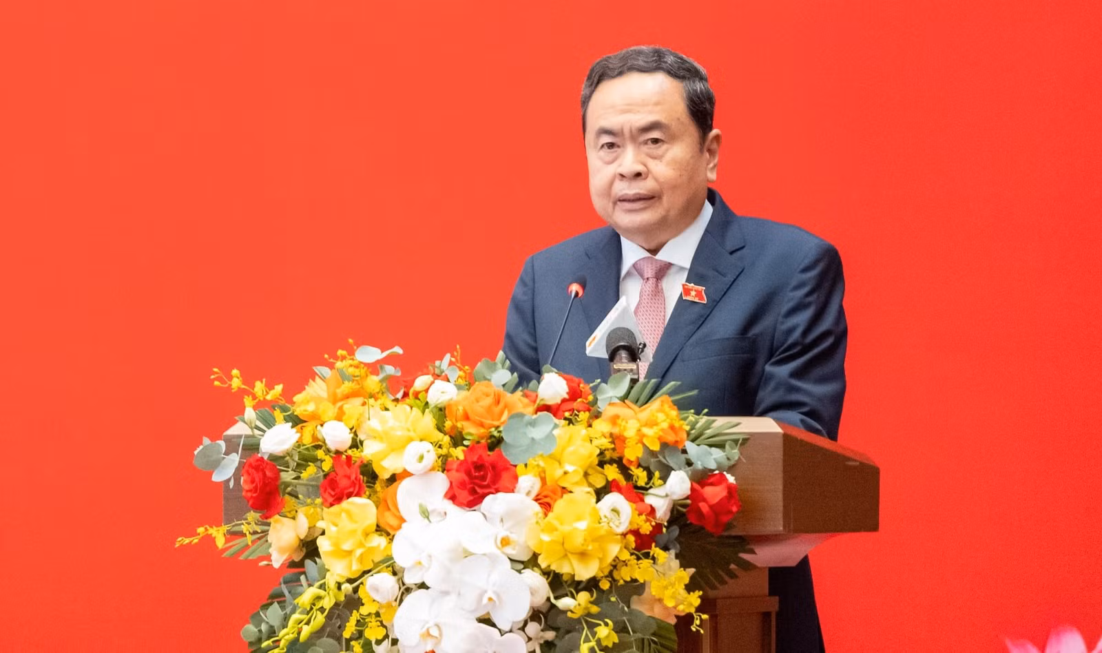 Chủ tịch Quốc hội Trần Thanh Mẫn phát biểu khai mạc hội thảo.