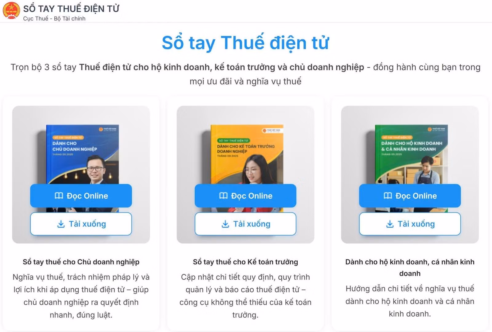 Bộ 3 cuốn Sổ tay điện tử được tích hợp trí tuệ nhân tạo (AI) hỗ trợ hỏi đáp hữu ích, giúp tra cứu và áp dụng chính sách thuế, áp dụng thủ tục hành chính thuế nhanh chóng.