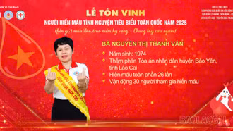 Lào Cai có 1 cá nhân được vinh danh người hiến máu tình nguyện tiêu biểu toàn quốc năm 2025
