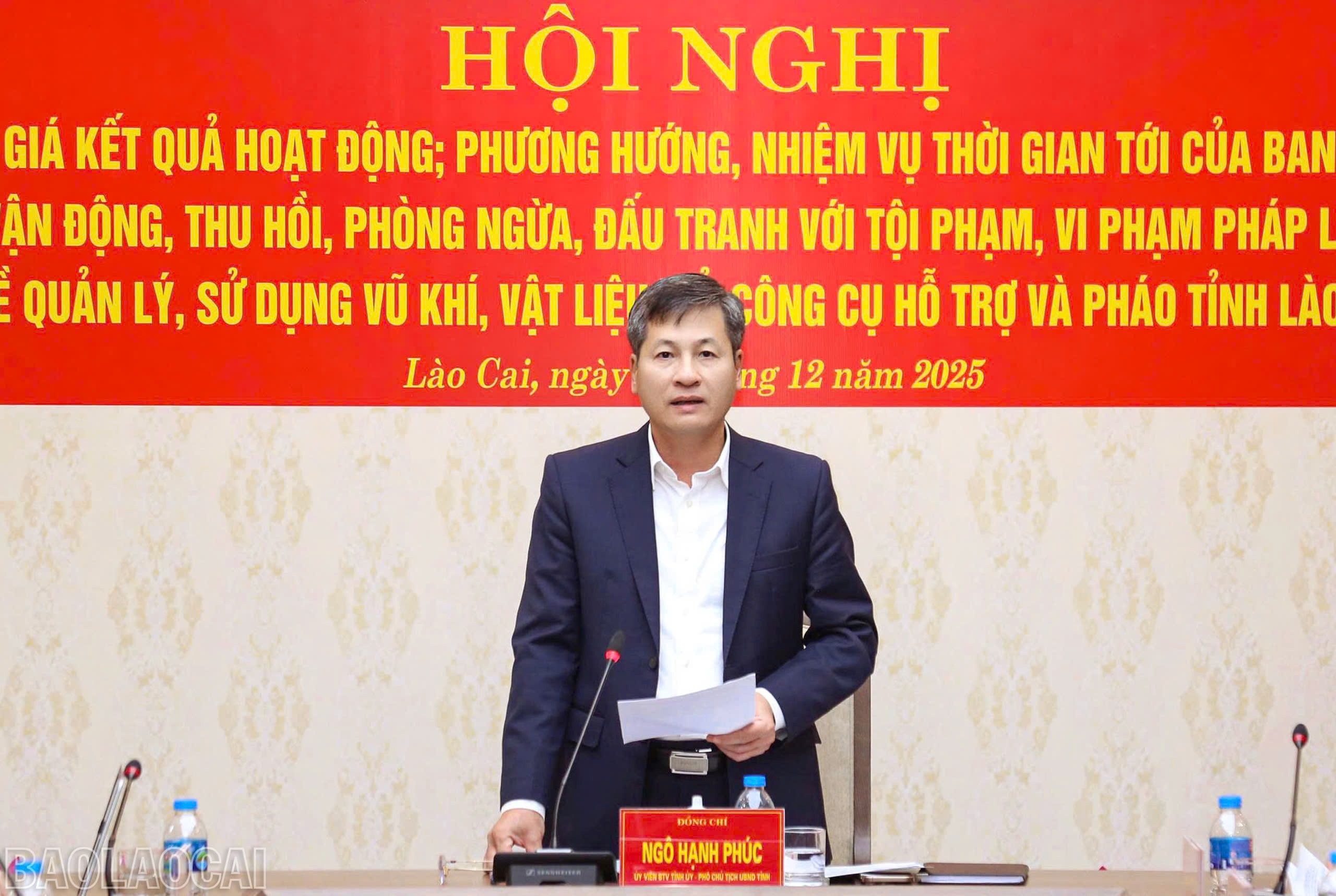 Đồng chí Ngô Hạnh Phúc - Phó Chủ tịch UBND tỉnh phát biểu kết luận hội nghị.