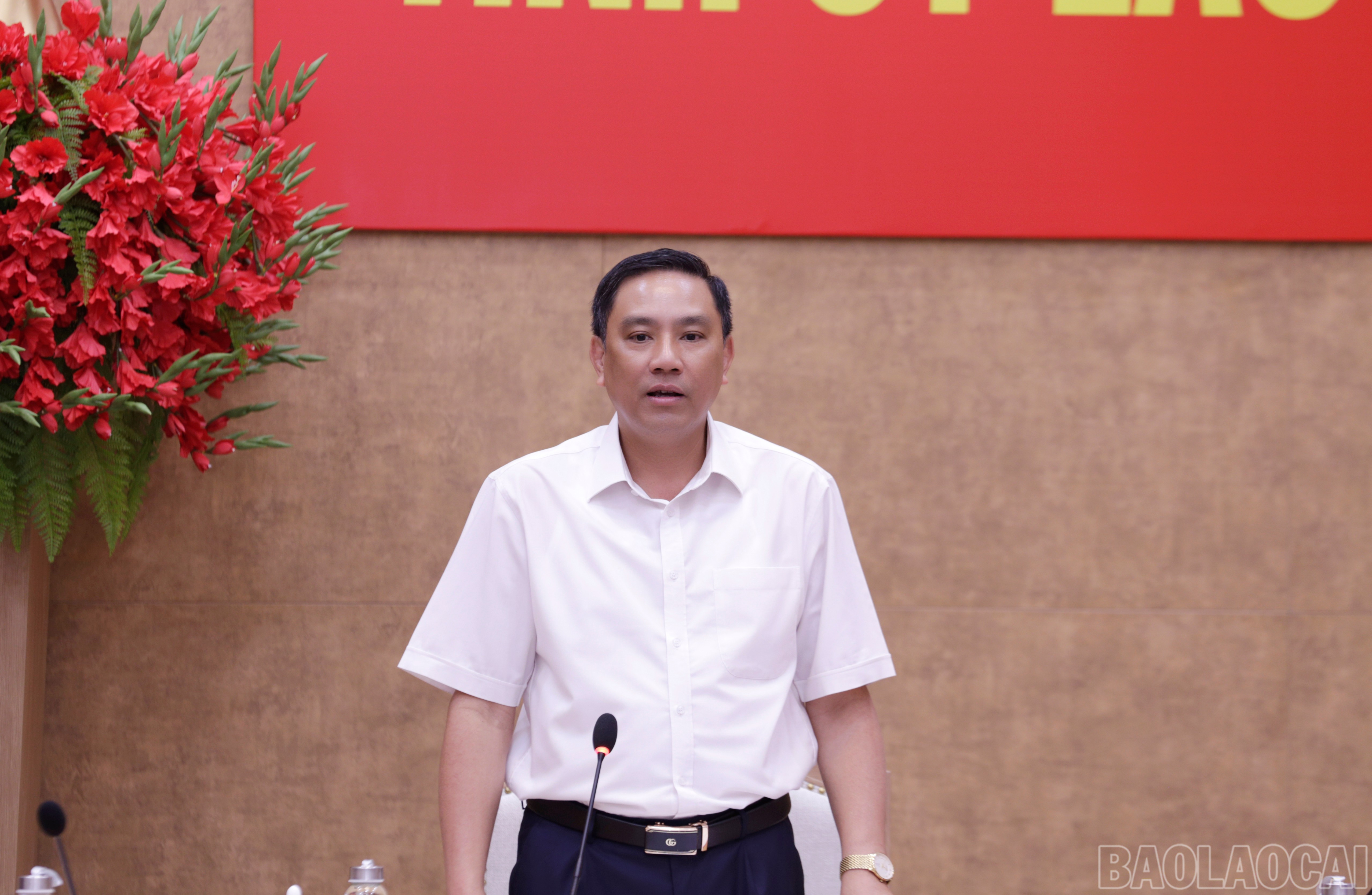 Đồng chí Hoàng Giang - Phó Bí thư Thường trực Tỉnh ủy phát biểu kết luận hội nghị baolaocai-br_mg-0101.jpg