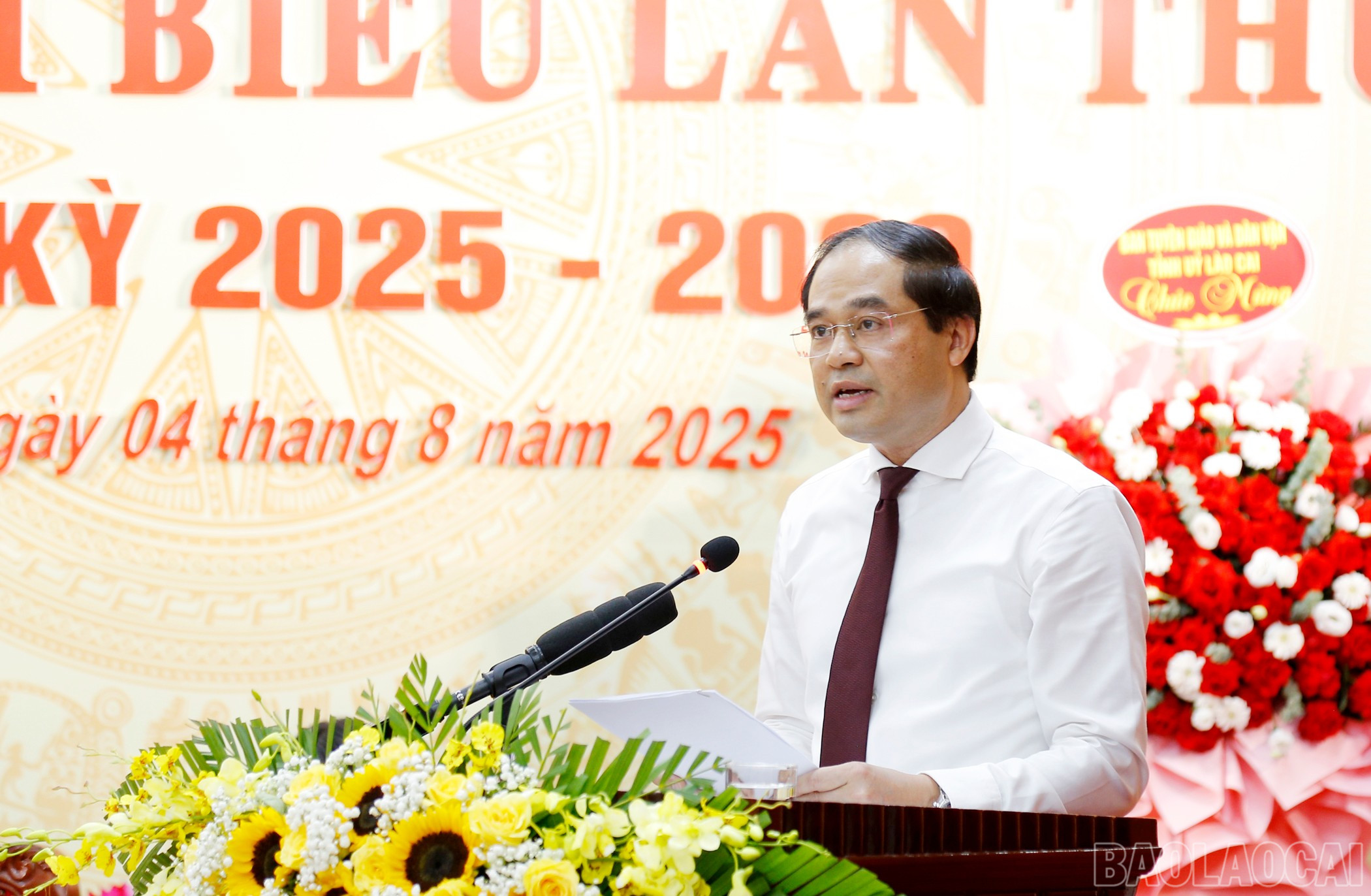 Đồng chí Trịnh Xuân Trường, Bí thư Tỉnh ủy, Chủ tịch HĐND tỉnh phát biểu chỉ đạo Đại hội baolaocai-br_mg-6063.jpg