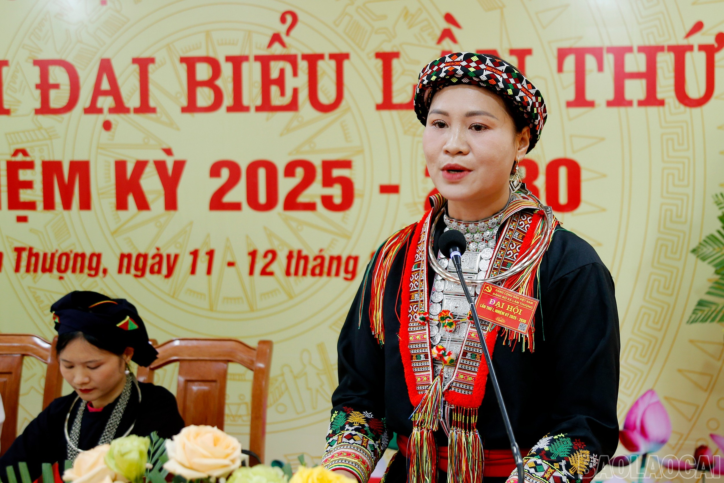 Các đại biểu phát biểu tham luận tại Đại hội. baolaocai-br_mg-6289.jpg