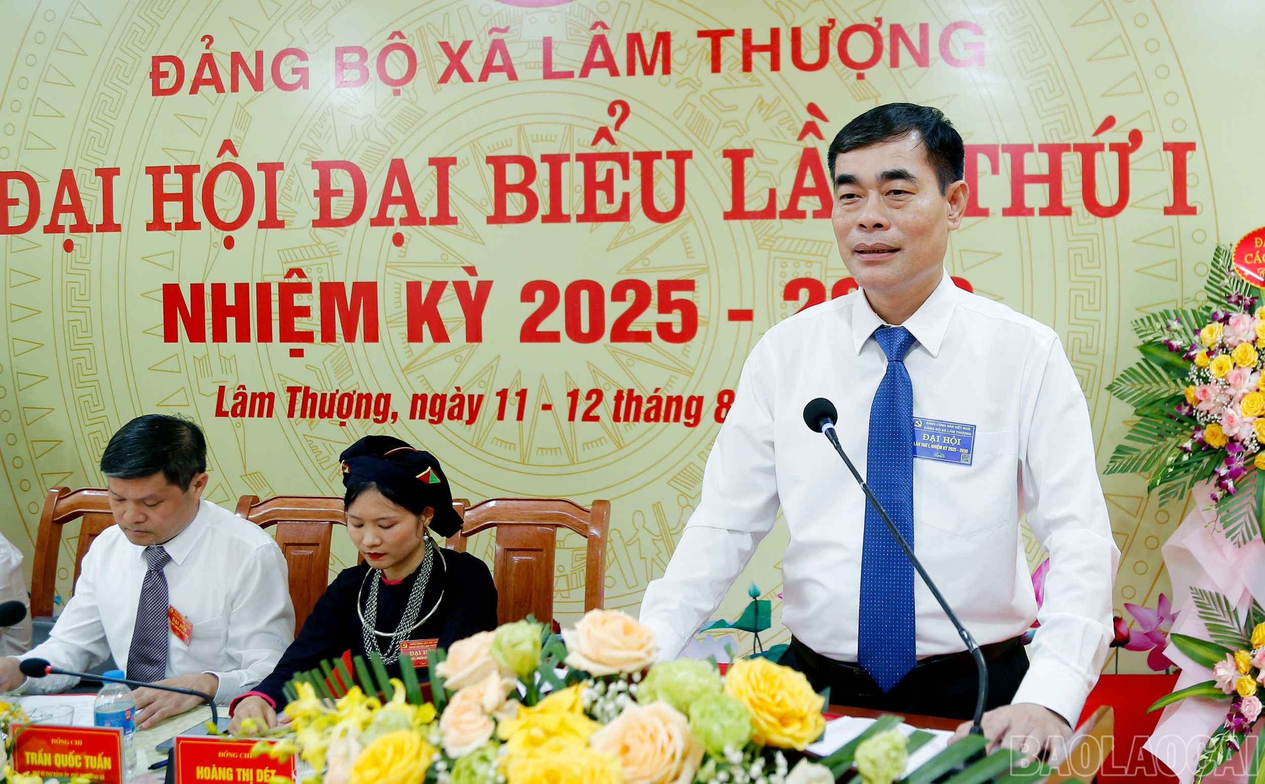 Đồng chí Đỗ Quang Minh - Ủy viên Ban Chấp hành Đảng bộ tỉnh, Phó Trưởng Ban Thường trực Ban Tổ chức Tỉnh ủy phát biểu chỉ đạo Đại hội. baolaocai-br_mg-6305.jpg