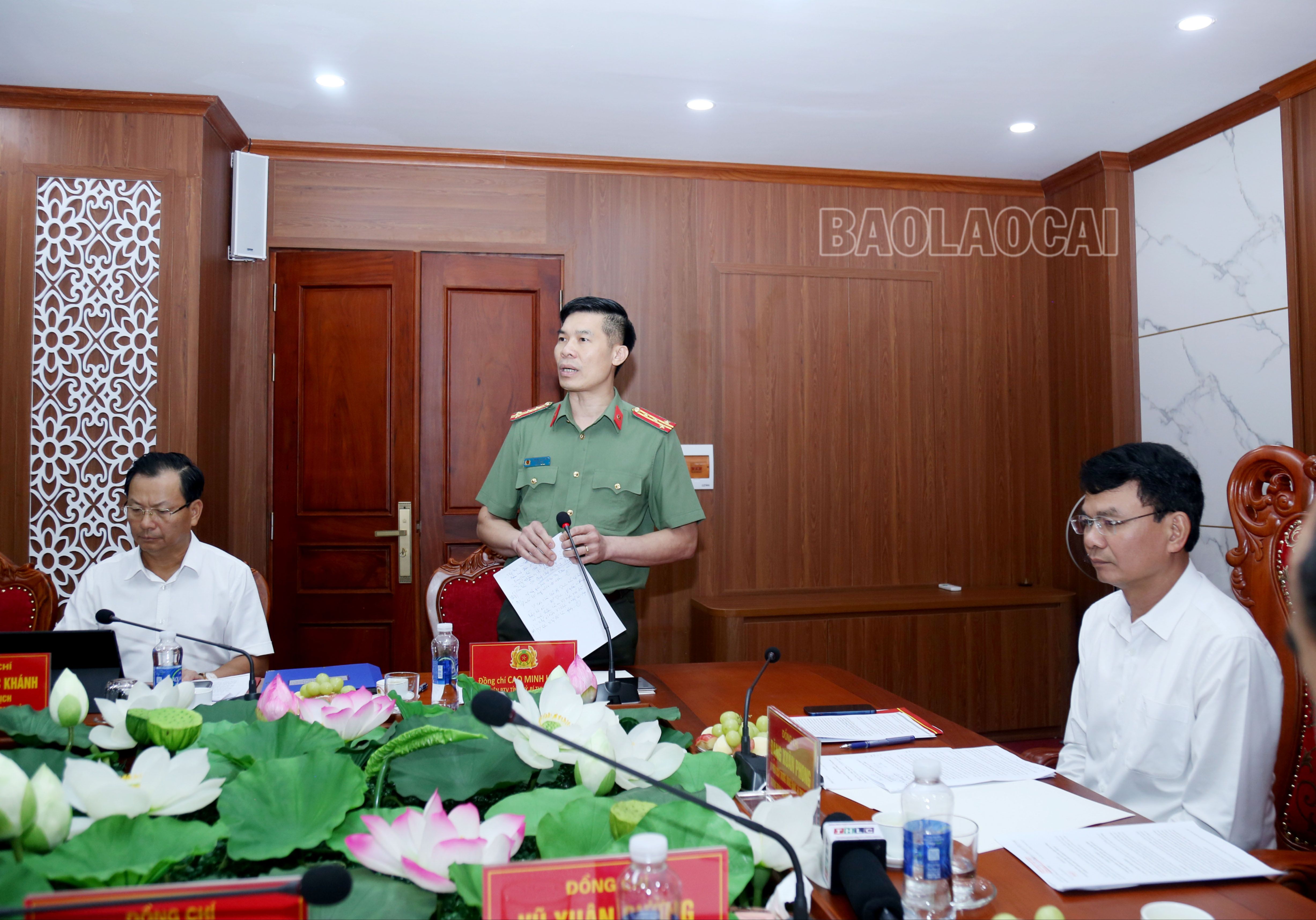 Giám đốc Công an tỉnh Cao Minh Huyền phát biểu. IMG_7847.JPG