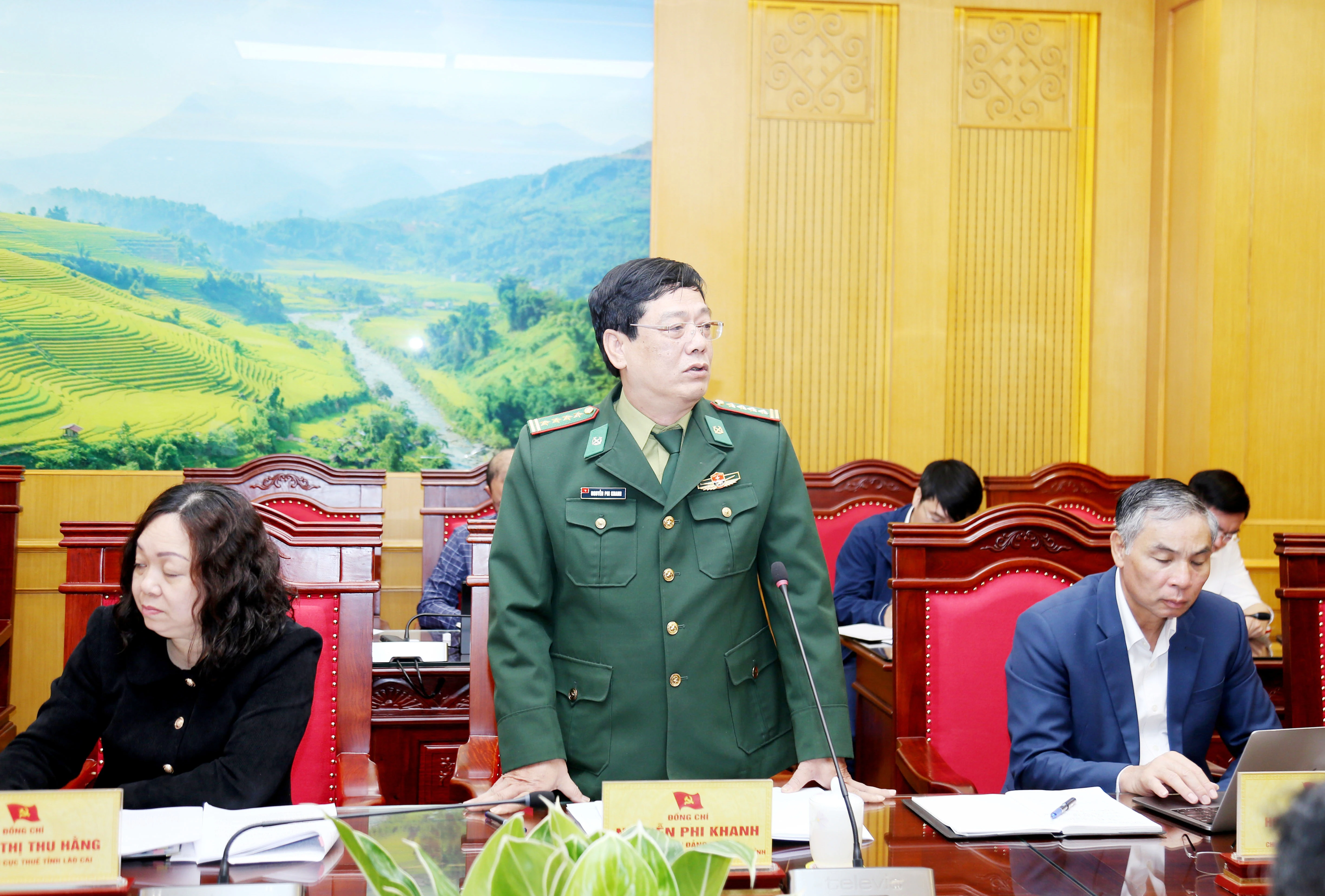 Chỉ huy trưởng Bộ Chỉ huy Bộ đội Biên phòng tỉnh phát biểu.