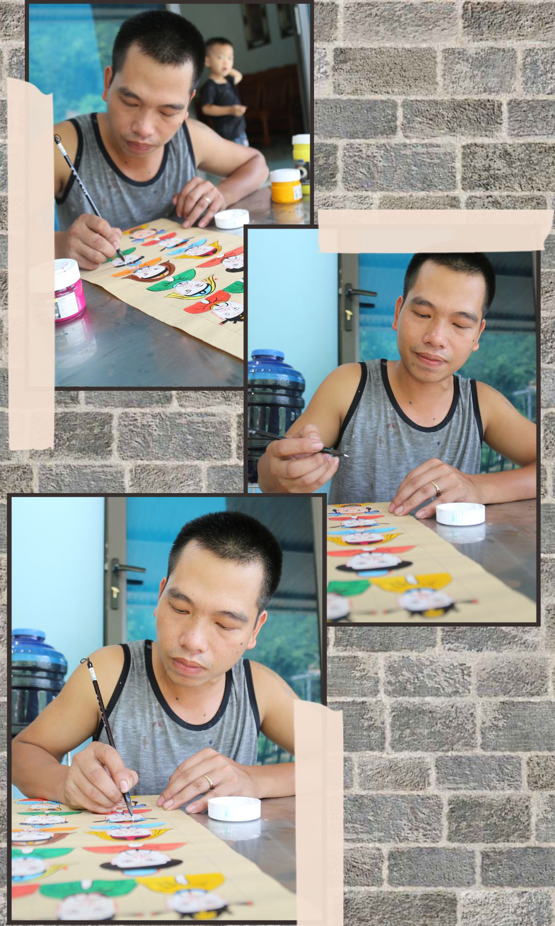 Bàn Văn Lôi lao động và sáng tạo hết sức nghiêm túc. Hoa si 1.jpg