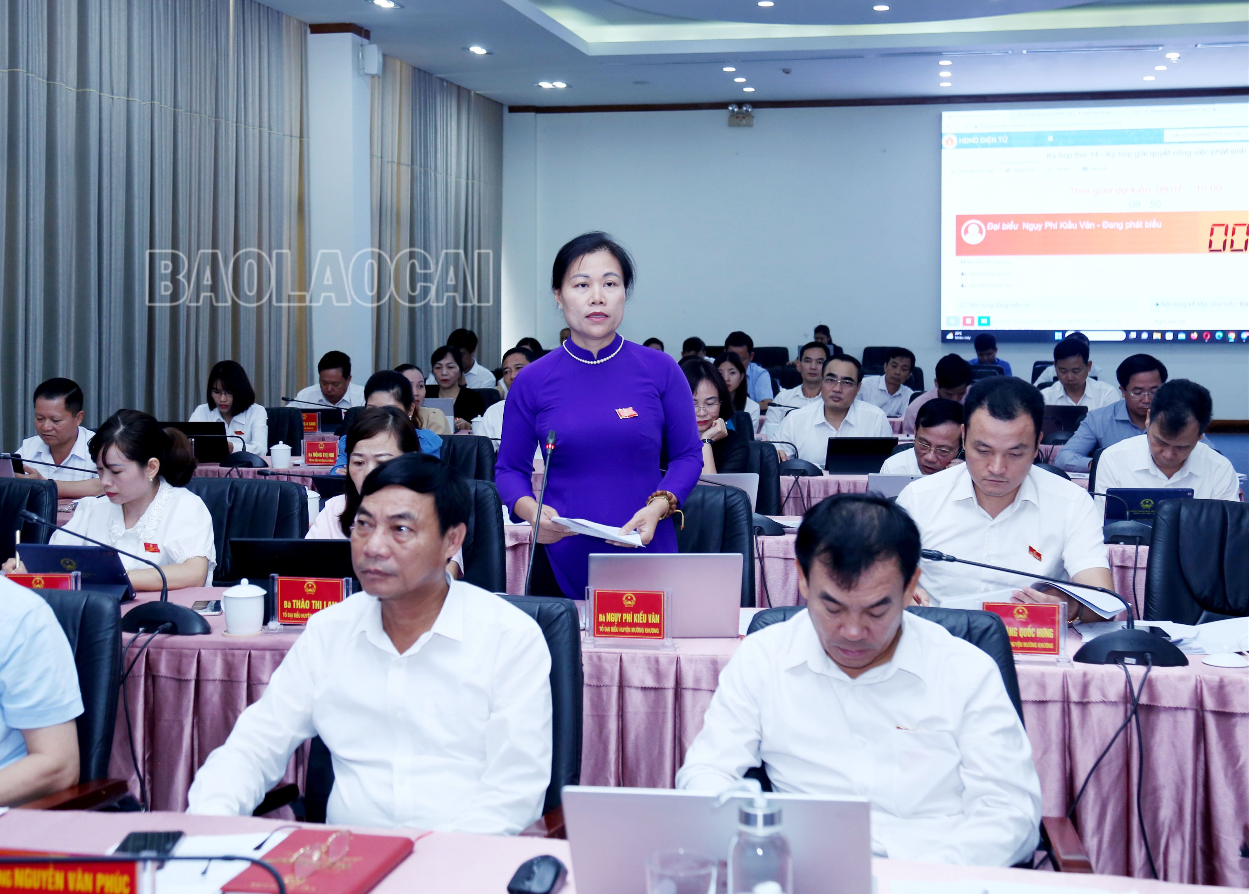 Đại biểu Ban ngân sách HĐND tỉnh tham gia ý kiến vào dự thảo Nghị quyết, làm rõ hơn nội dung tờ trình. IMG_5618.JPG