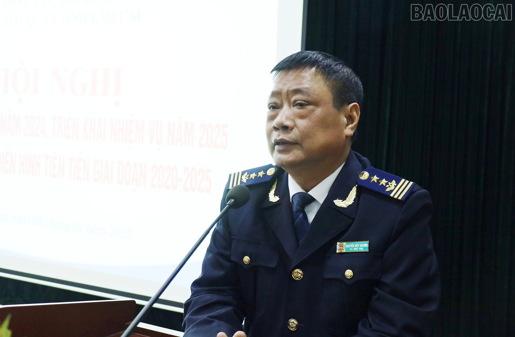 Ông Nguyễn Việt Quang, Cục trưởng Cục Hải quan triển khai nhiệm vụ công tác năm 2025. baolaocai-tr_1.jpg