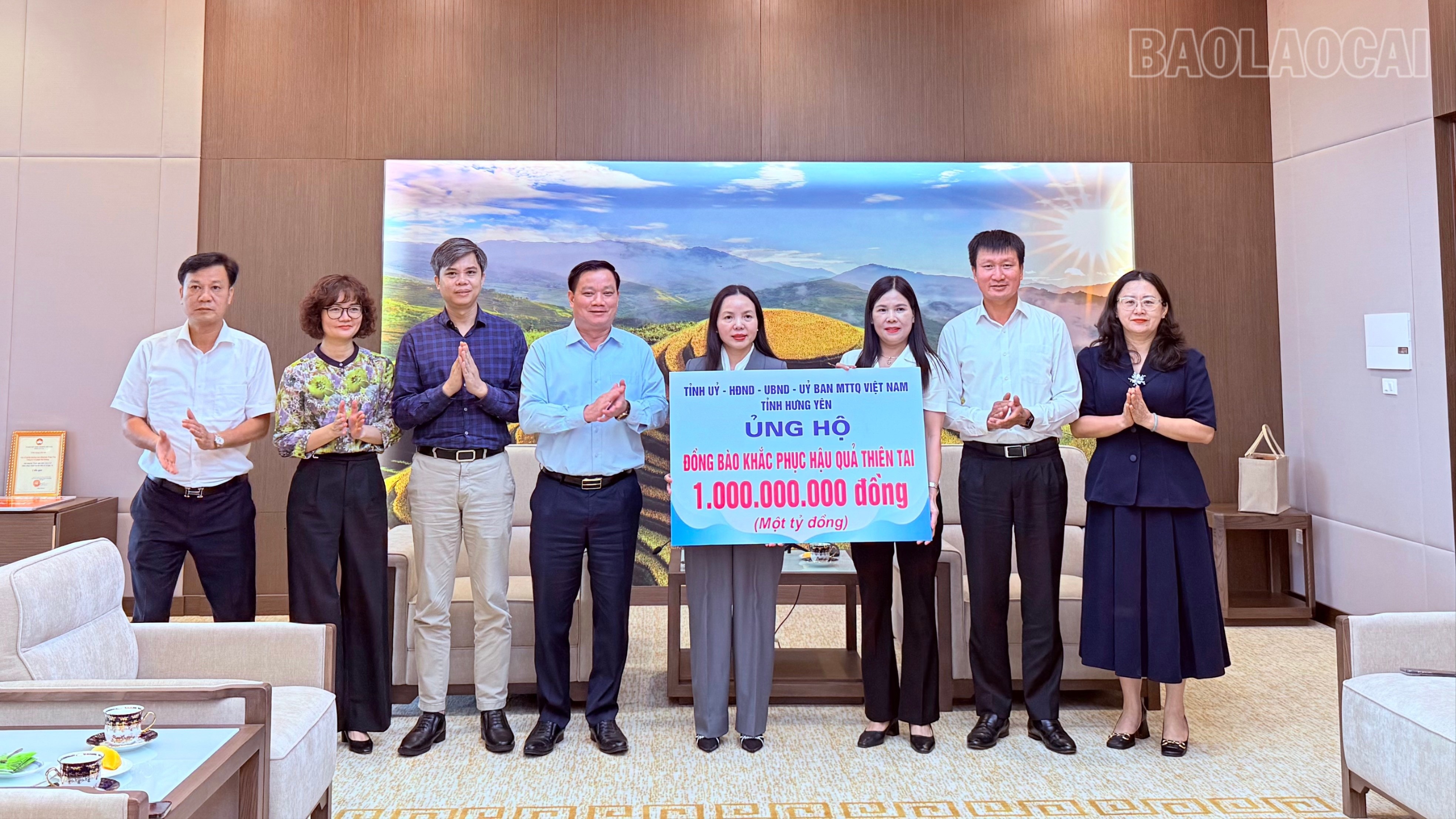 Tỉnh Hưng Yên hỗ trợ Nhân dân tỉnh Lào Cai hơn 1 tỷ đồng khắc phục hậu quả thiên tai. tempimagexrvugi-4864.jpg
