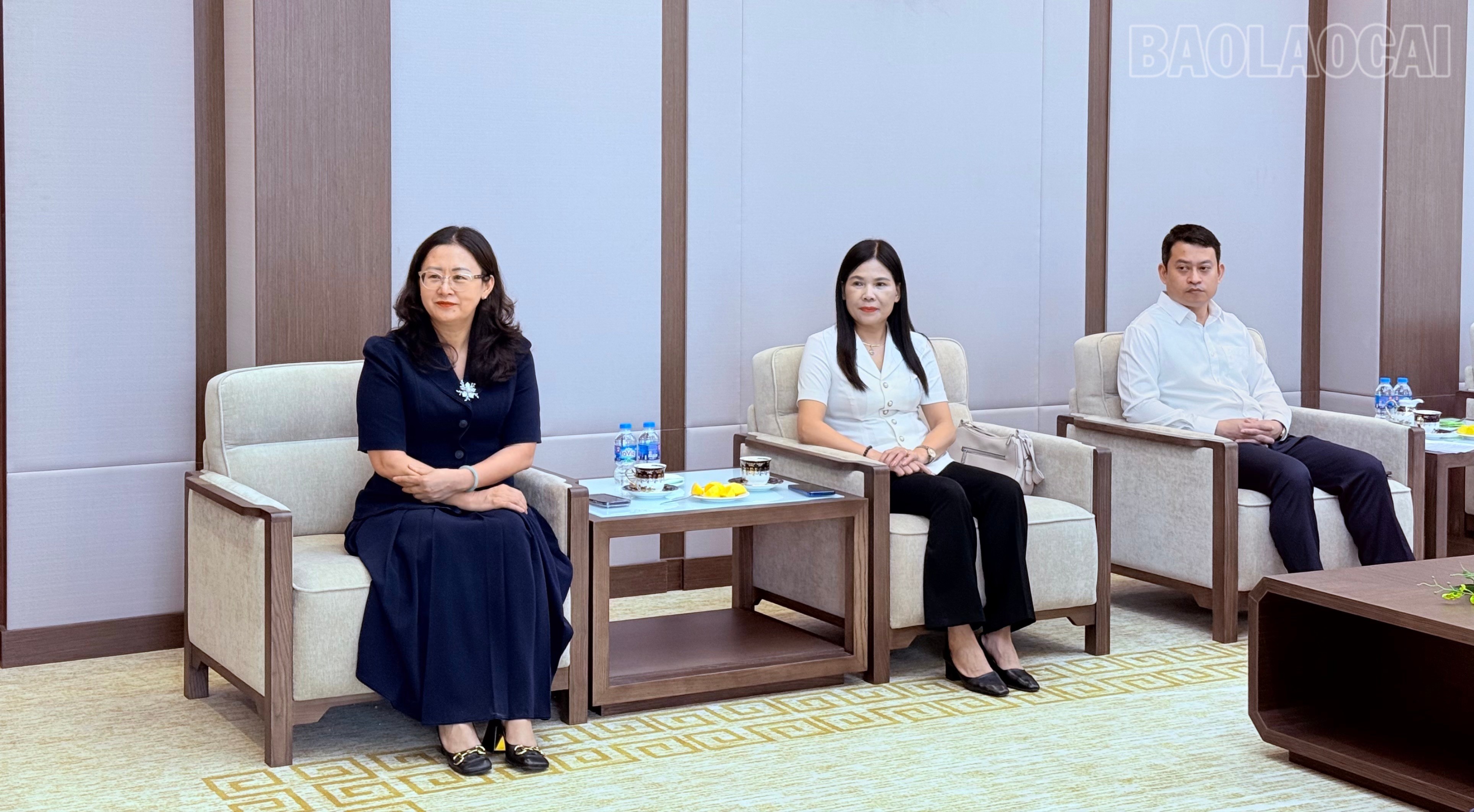 Đồng chí Giàng Thị Dung - Phó Bí thư Tỉnh ủy, Chủ tịch Ủy ban MTTQ Việt Nam tỉnh Lào Cai và các đại biểu tỉnh tham dự chương trình tiếp nhận ủng hộ tempimage0shvsv-4999.jpg