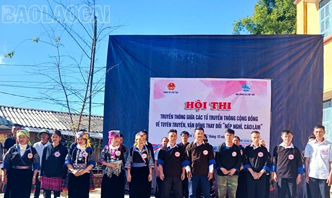 Hội Liên hiệp Phụ nữ xã Chế Tạo tổ chức Hội thi truyền thông giữa các tổ truyền thông cộng đồng về thay đổi "nếp nghĩ, cách làm". hoi-thi-1418.jpg