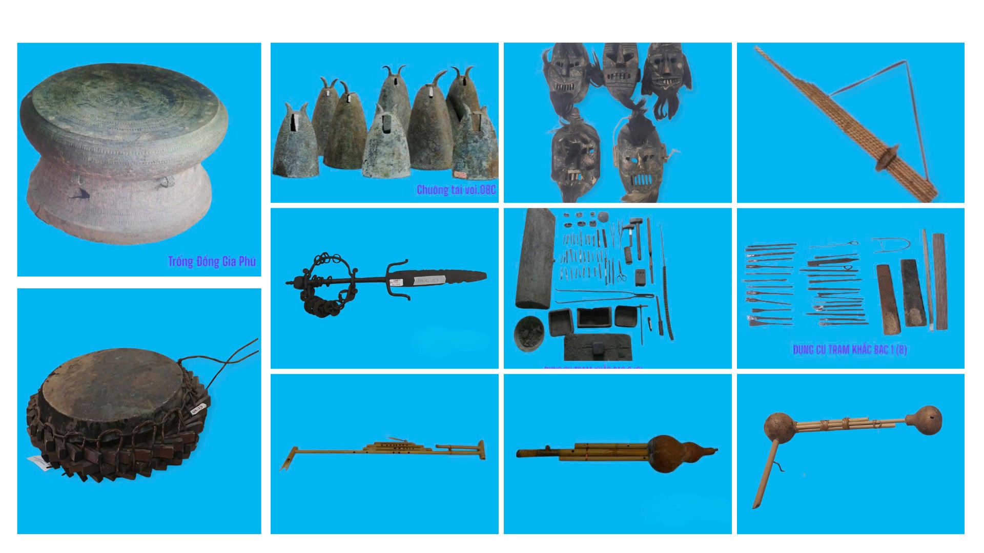 Một số hiện vật trưng bày tại triển lãm. camping-moodboard-instagram-collage-9-photos-1920-x-1080-px-1.png