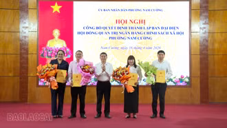 Công bố quyết định thành lập Ban đại diện Hội đồng quản trị Ngân hàng CSXH phường Nam Cường