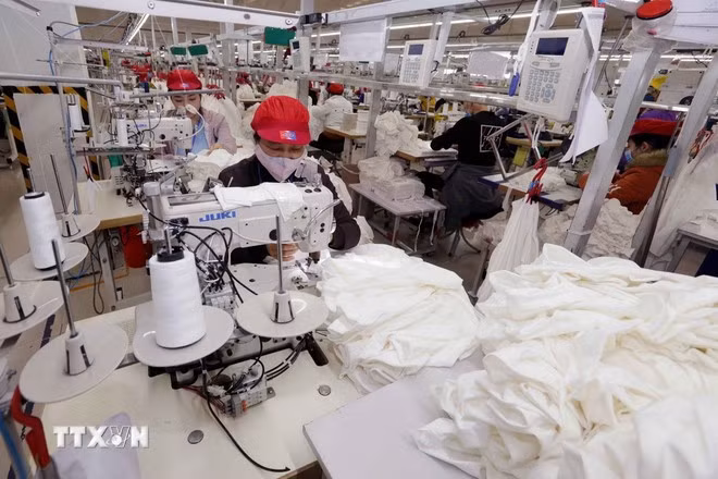 May hàng xuất khẩu.