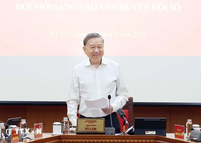 Tổng Bí thư Tô Lâm phát biểu.