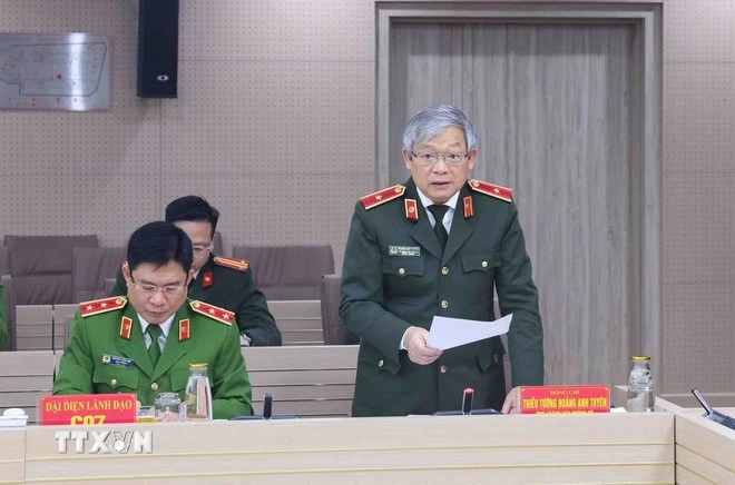 Thiếu tướng Hoàng Anh Tuyên, Người phát ngôn Bộ Công an phát biểu.