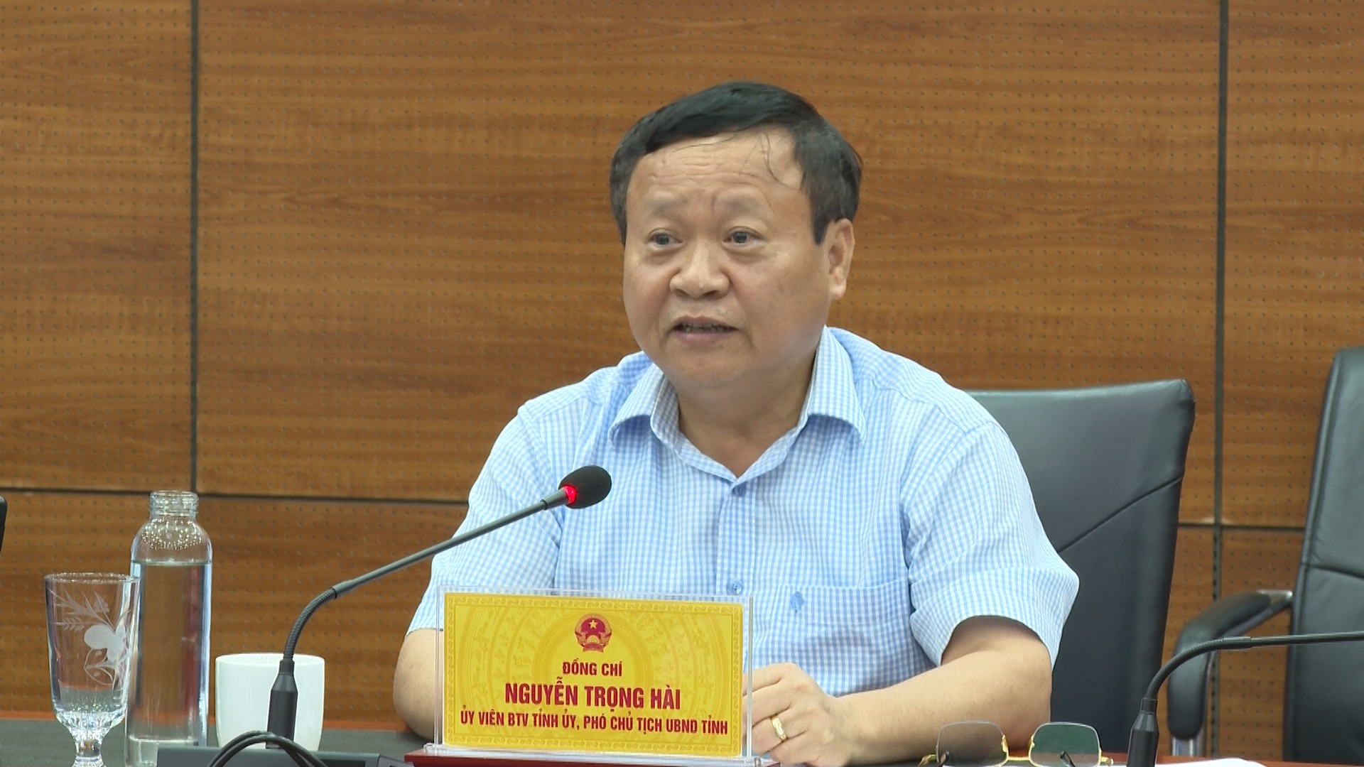 Đồng chí Nguyễn Trọng Hài, Phó Chủ tịch UBND tỉnh phát biểu tại buổi làm việc. c561500-17-46-12still005.jpg