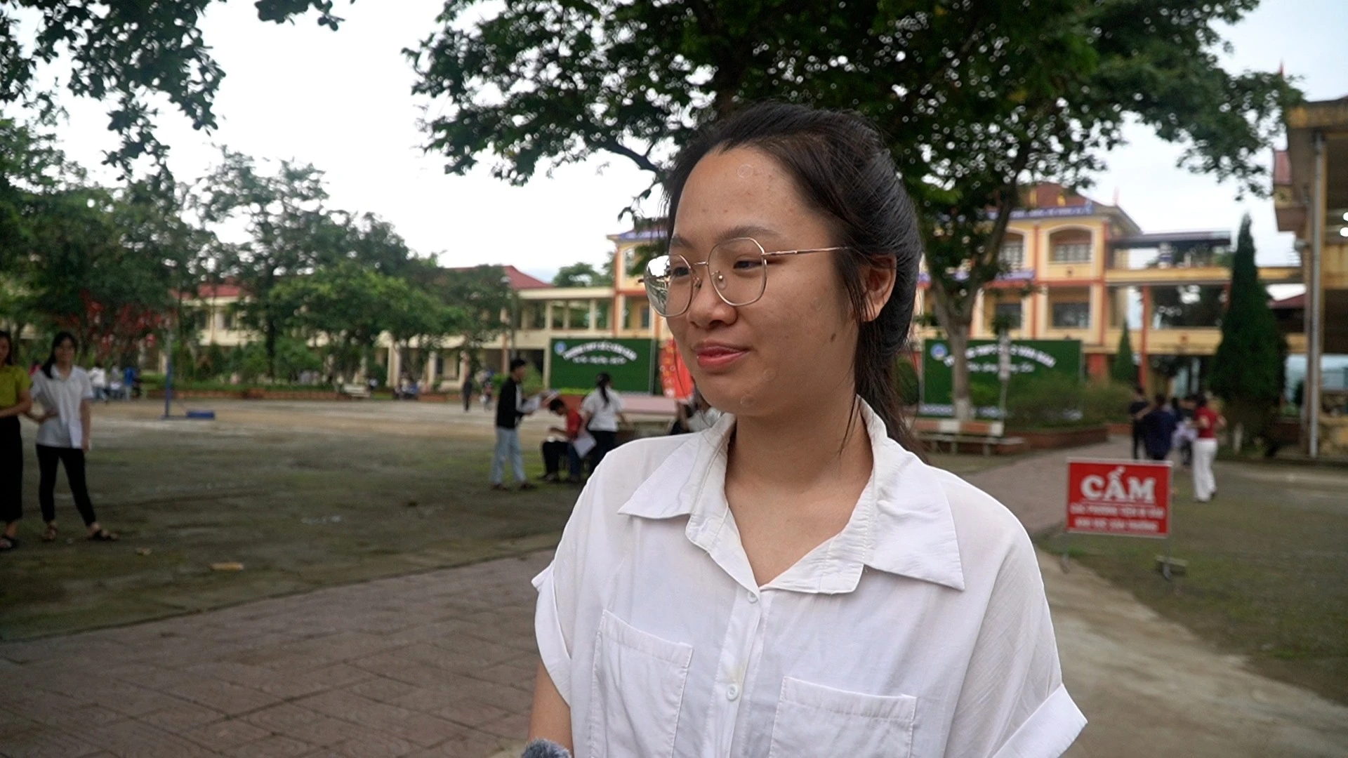 Thí sinh Chu Ngọc Huế hài lòng với bài thi hôm nay.