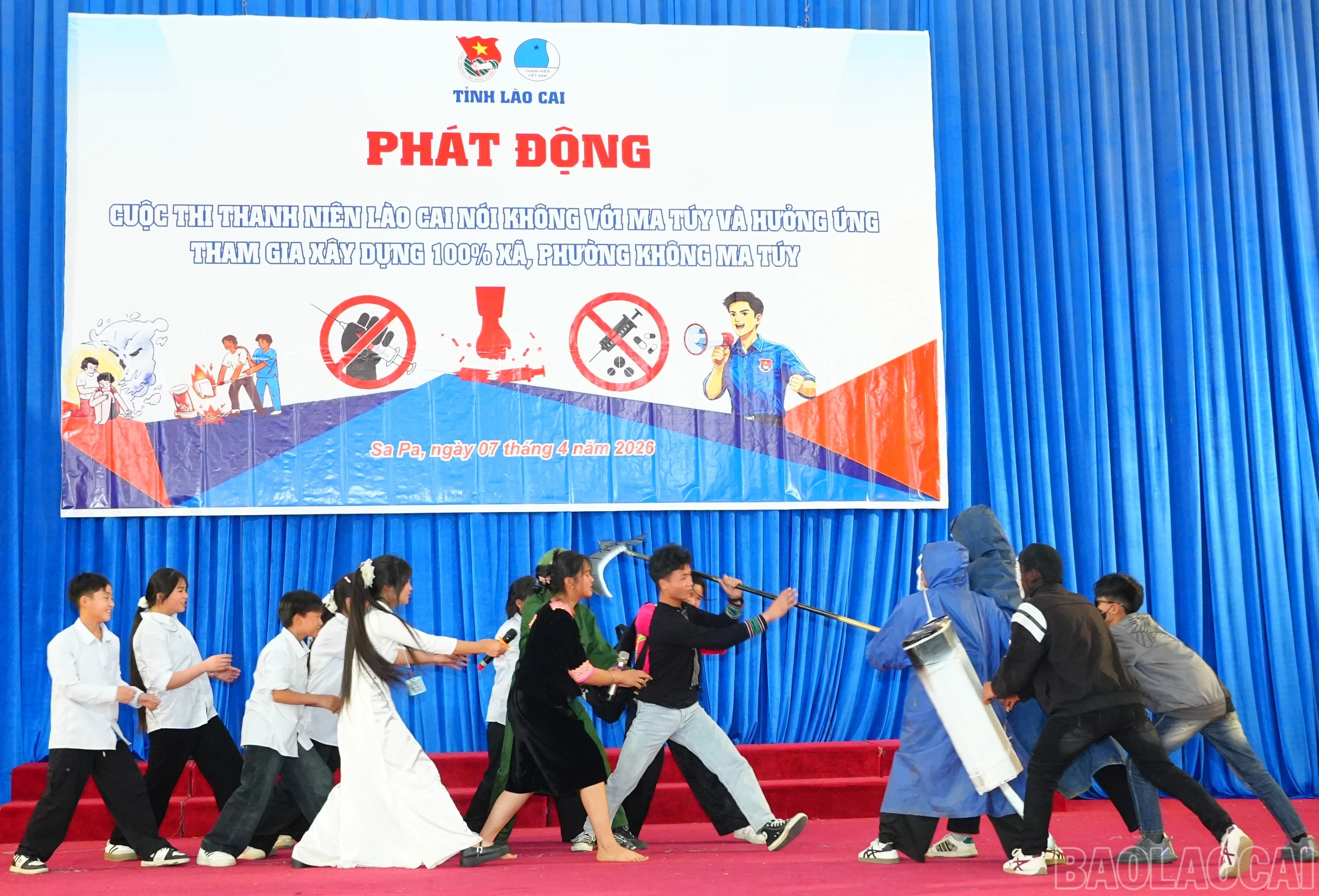 Những tiểu phẩm đặc sắc tuyên truyền về tác hại của ma túy trong lễ phát động.