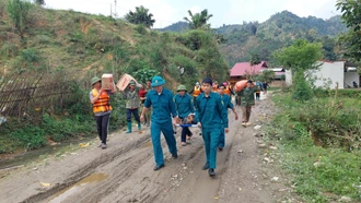 Sôi nổi hoạt động diễn tập phòng chống thiên tai cấp thôn