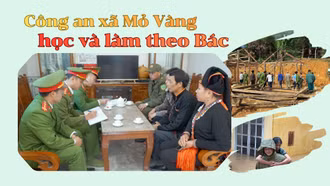 Công an xã Mỏ Vàng học và làm theo Bác