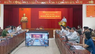 Đồng chí Dương Đức Huy - Ủy viên Ban Thường vụ, Trưởng ban Tuyên giáo và Dân vận Tỉnh ủy định hướng công tác tuyên truyền thời gian tới.