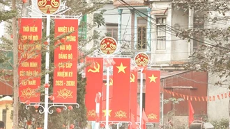Rợp sắc cờ hoa chào mừng Đại hội toàn quốc lần XIV của Đảng