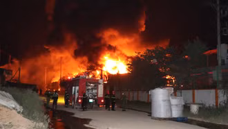 Cháy lớn tại Công ty Cổ phần Thương mại và Sản xuất LTT ở Cụm công nghiệp Âu Lâu