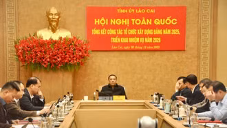 Lào Cai tham dự Hội nghị toàn quốc tổng kết công tác tổ chức xây dựng Đảng năm 2025