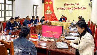 Quang cảnh buổi tiếp công dân.