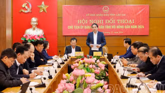 Chủ tịch UBND tỉnh Trịnh Xuân Trường đối thoại với nông dân