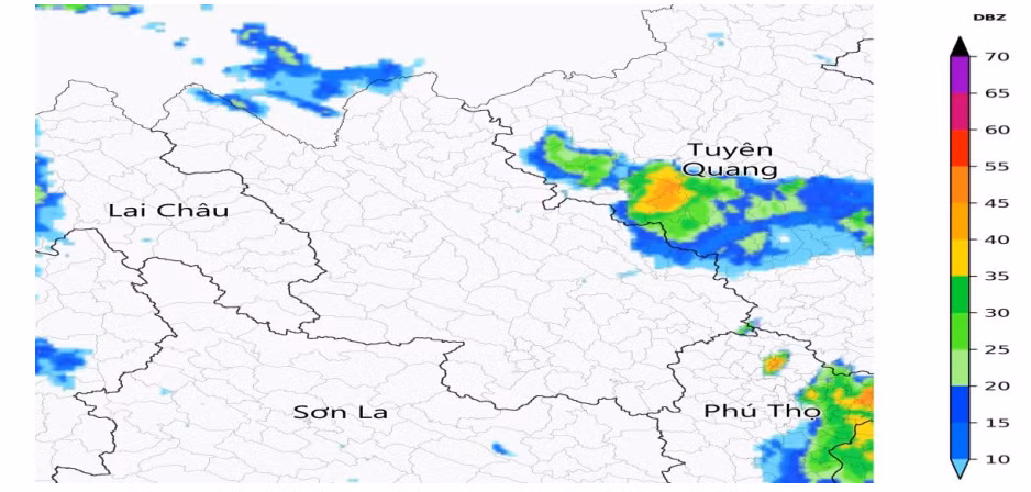 Ảnh radar thời tiết tỉnh Lào Cai lúc 06h20 ngày 25/7/2026.