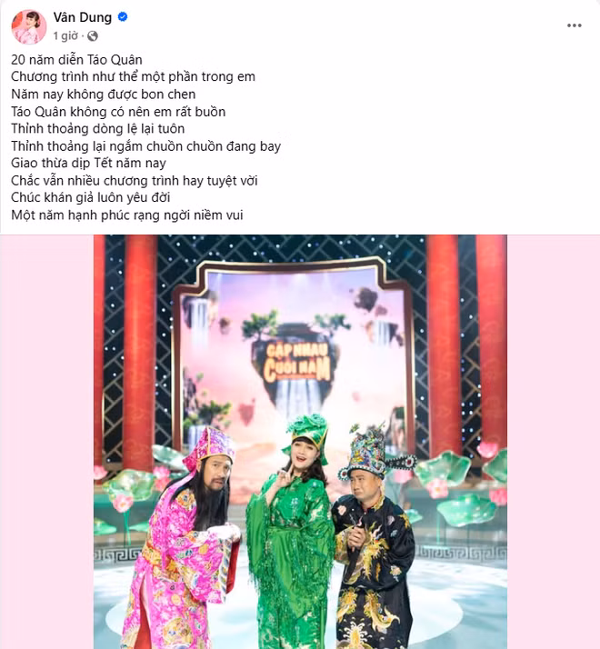 Bài đăng của nghệ sĩ Vân Dung.