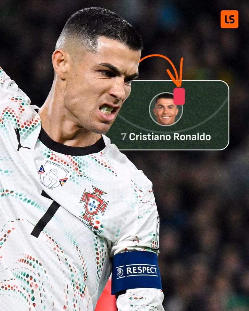 Ronaldo nhận thẻ đỏ trong trận đấu giữa Bồ Đào Nha vs Ireland