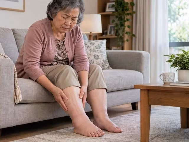 Khi chức năng thận suy giảm, triệu chứng phù cẳng chân, mắt cá chân hoặc bàn chân có thể xuất hiện. (Ảnh minh họa: N.Quý tạo từ ChatGPT)