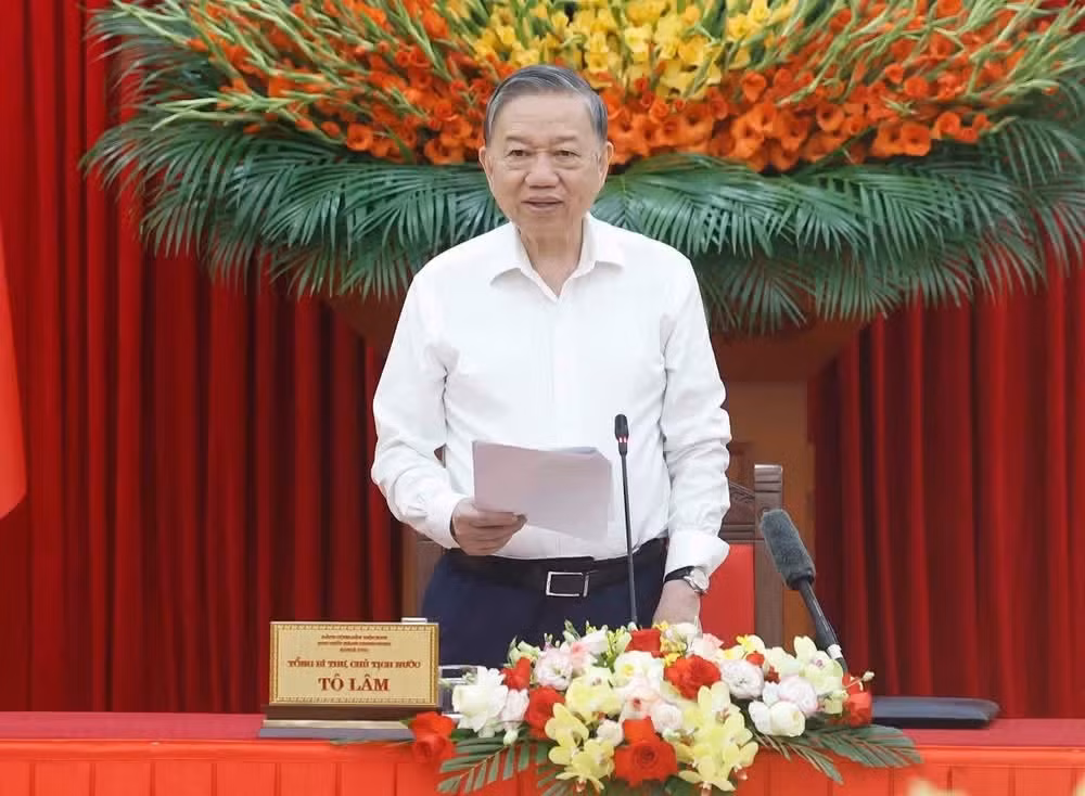 Tổng Bí thư, Chủ tịch nước Tô Lâm, Trưởng Ban Chỉ đạo phát biểu.