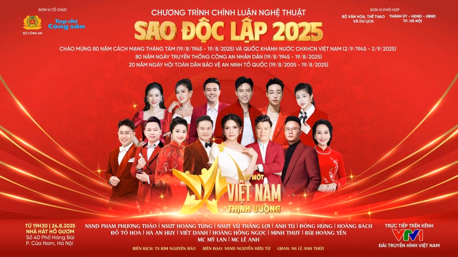 Chương trình "Sao Độc lập" năm 2025 quy tụ nhiều nghệ sĩ nổi tiếng.
