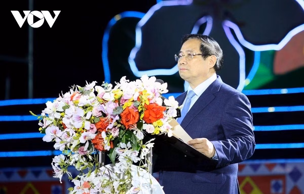 Thủ tướng Phạm Minh Chính phát biểu tại lễ khai mạc Lễ hội Hoa Ban năm 2026.