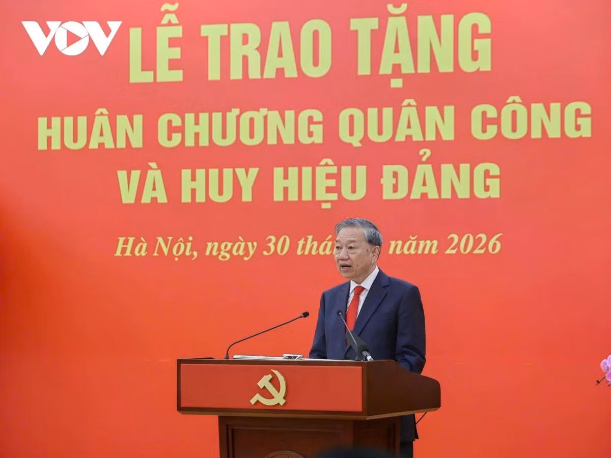 Tổng Bí thư phát biểu tại buổi lễ.