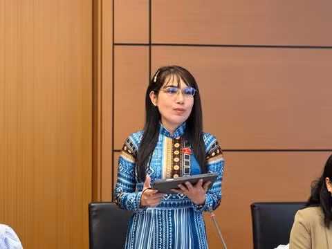 Đại biểu Châu Quỳnh Dao phát biểu. Ảnh: PV.