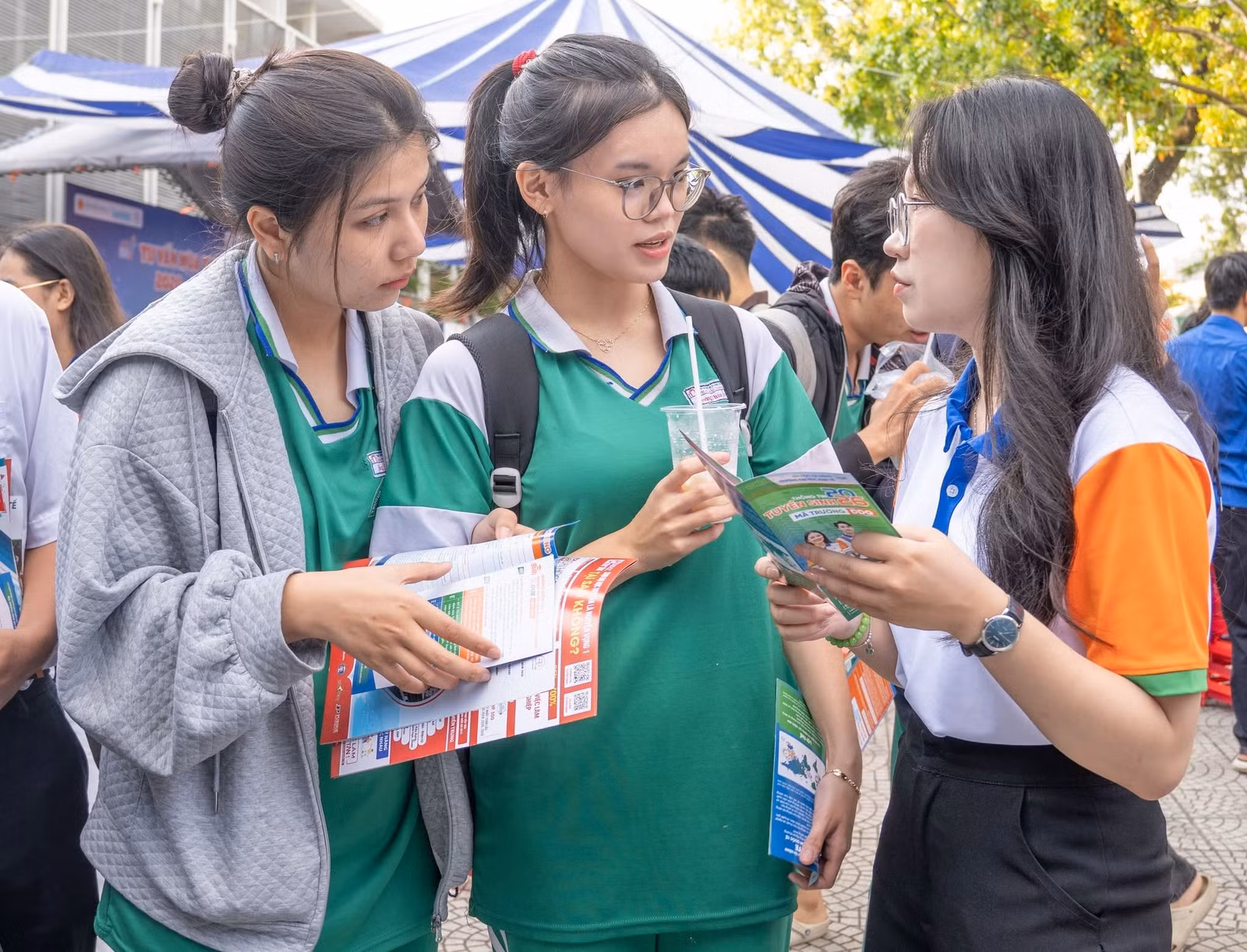 Trường Đại học Kinh tế (Đại học Đà Nẵng) trong một hoạt động tuyển sinh vào tháng 3/2026. (Ảnh: Thu Hà)
