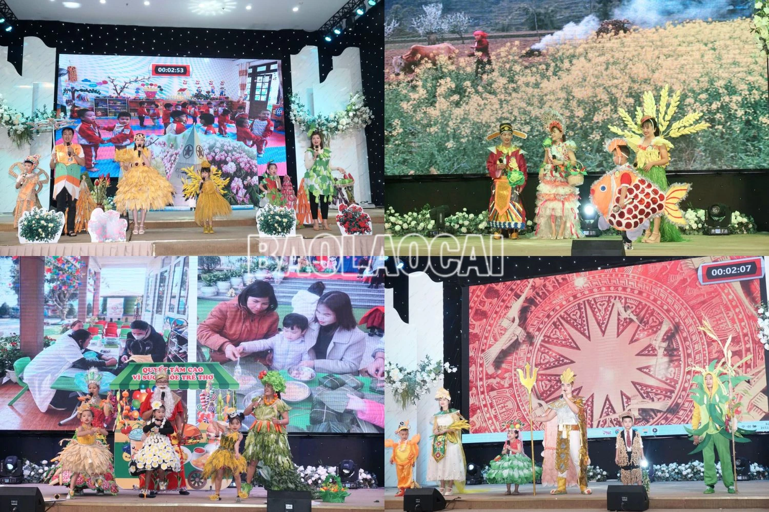 Phần biểu diễn của 9 đội trong phần thi Gia đình khỏe - đẹp.