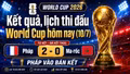 Kết quả, lịch thi đấu World Cup hôm nay 10/7: Pháp thắng Ma-rốc